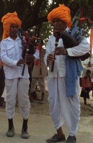 Mashak  players – bagpipers from  Thikarda village